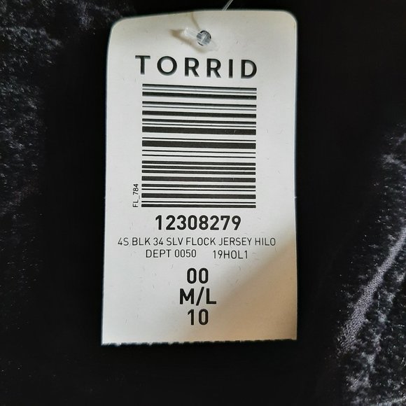 Torrid Black Flocked Jersey Hilo Velour Cardigan - Picture 7 of 9